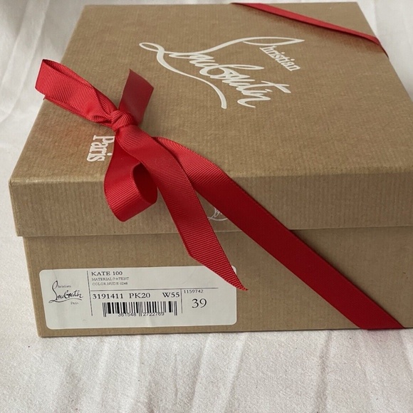 NEW IN BOX Christian Loubutin Kate 100 patent nude Size EU 39 / US 9 Retail $795 - Picture 9 of 12